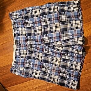 Men's Blue Plaid Shorts - 40